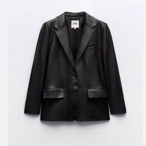 Faux leather blazer style jacket